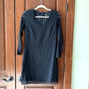Black dress knee length, long sleeve